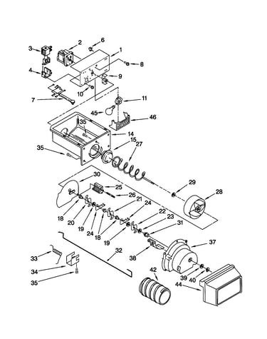 Motor and ice container