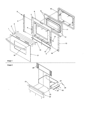 Oven door and storage door