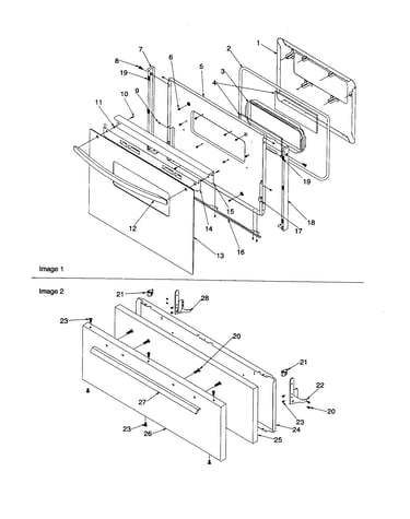 Oven door and broiler door