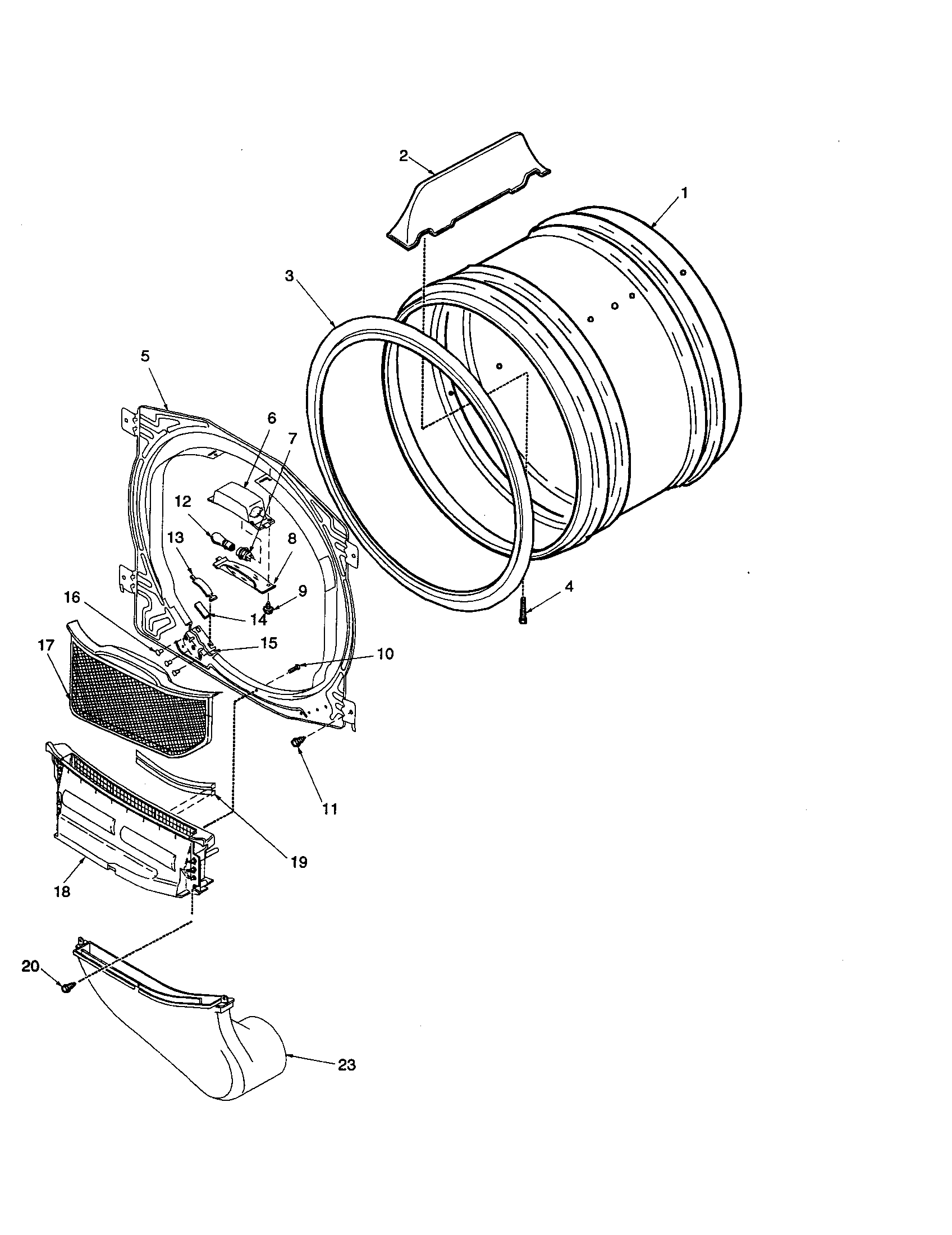 Front bulkhead/air duct/cylinder