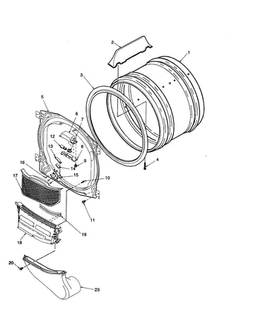 Front bulkhead/air duct/cylinder