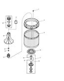 Agitator/drive belt/washtub/hub