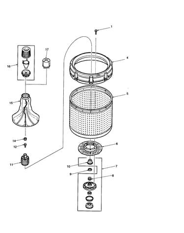 Agitator/drive belt/washtub/hub