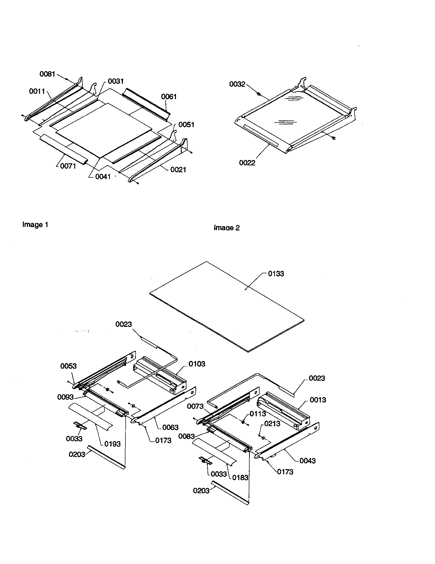 Shelving/crisper frame assembly