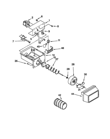 Motor and ice container