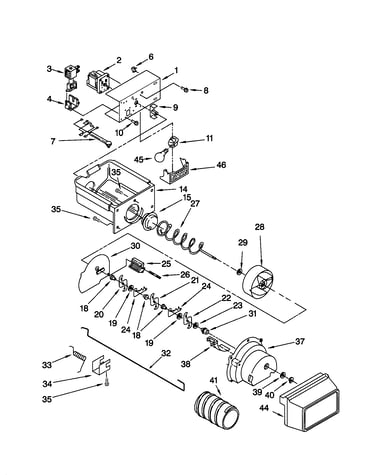 Motor and ice container