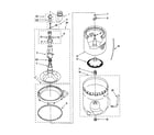 Whirlpool LSQ7533JT0 agitator, basket and tub diagram