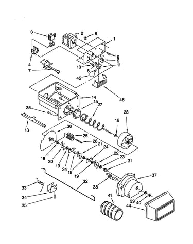 Motor and ice container