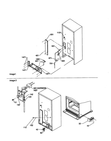 Cabinet back/water valve assembly