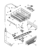 Upper dishrack and water feed