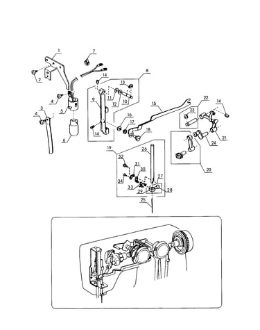 Lamp socket/needle bar support