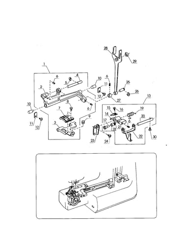 Feed lifting arm