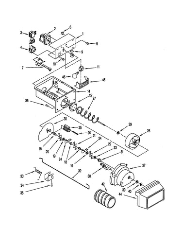 Motor and ice container