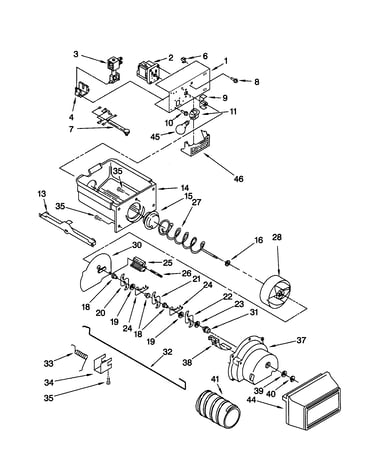 Motor and ice container