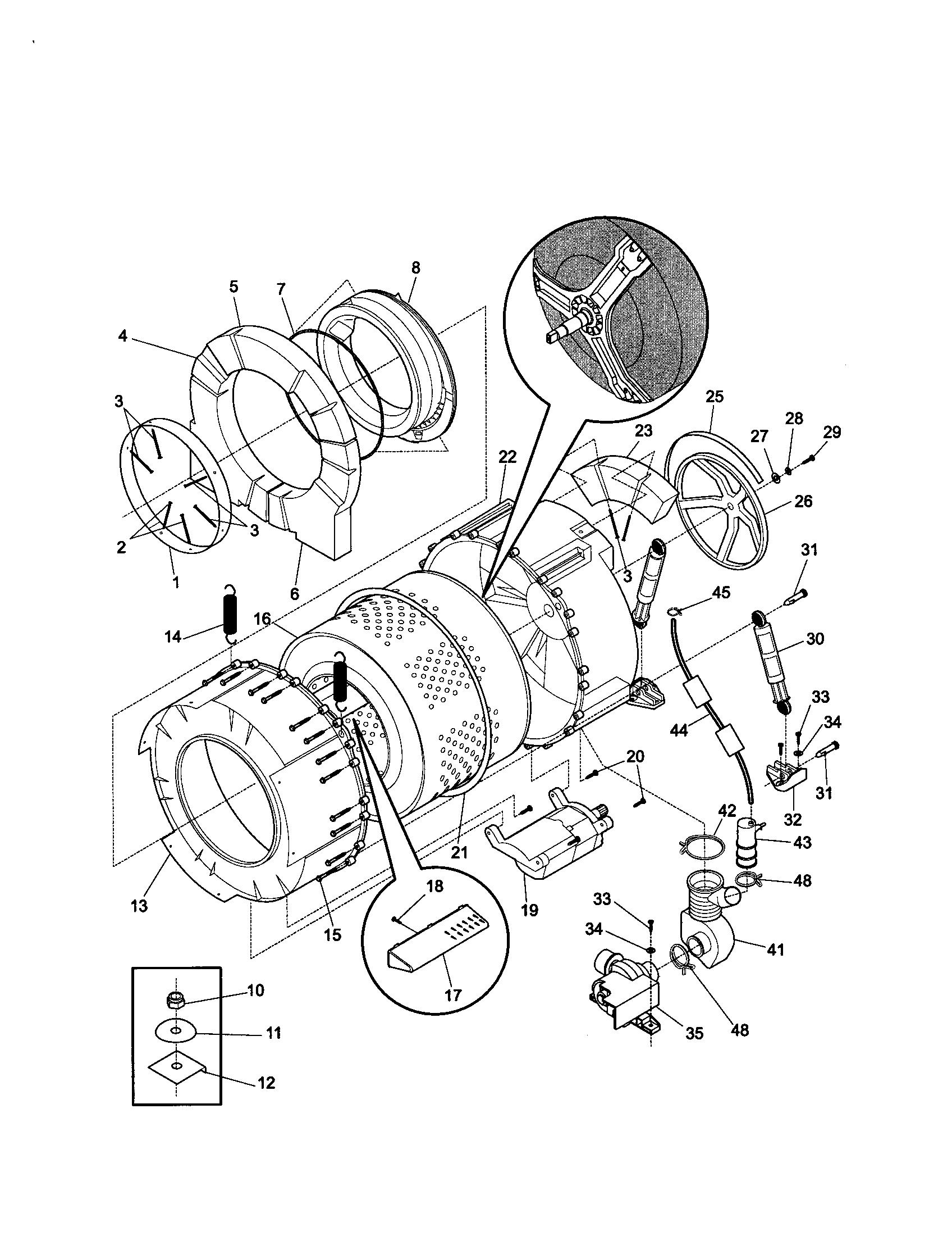 Tub/motor
