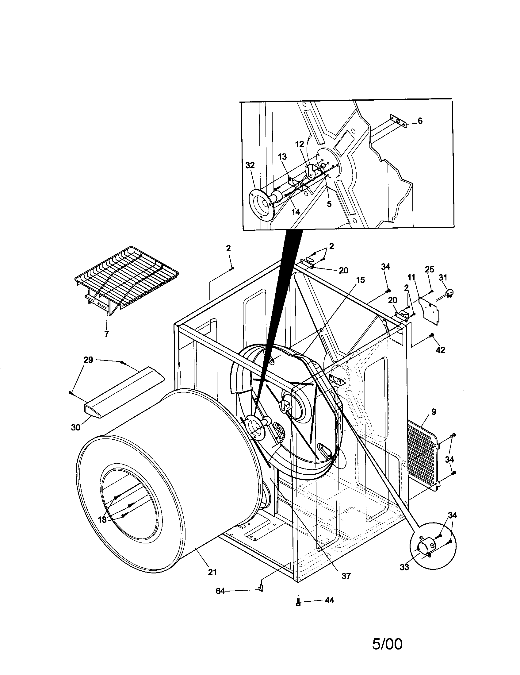 Drum/heater housting