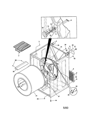 Drum/heater housting