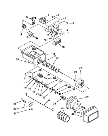 Motor and ice container