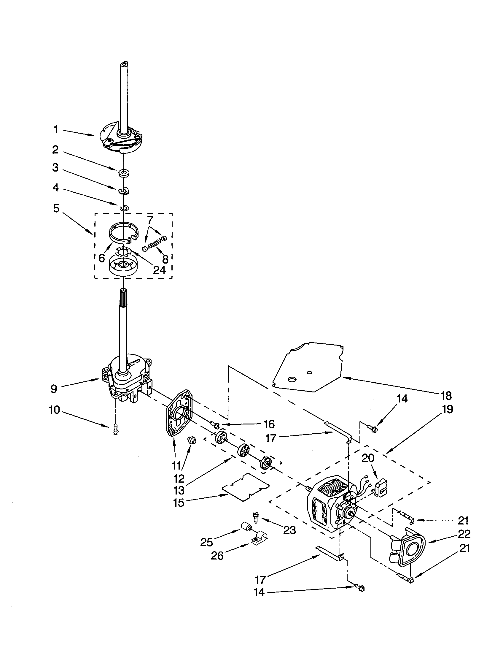 Brake/clutch/gearcase/motor/pump