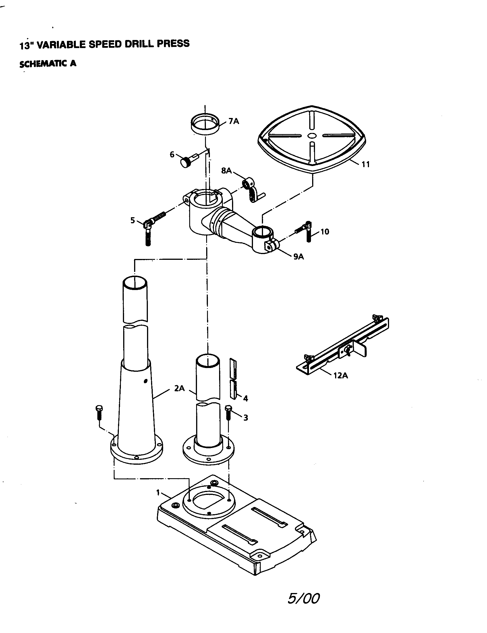 13" varialbe speed drill press