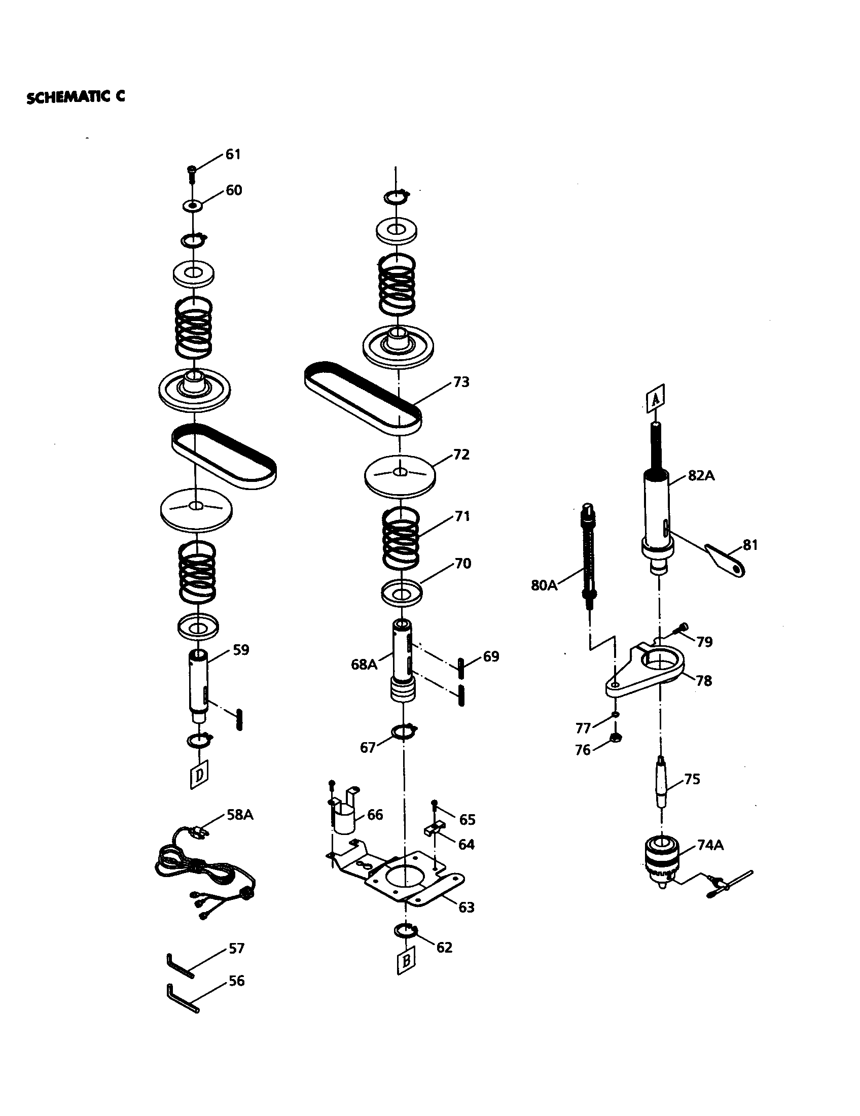 Belt/spindle-quill assembly