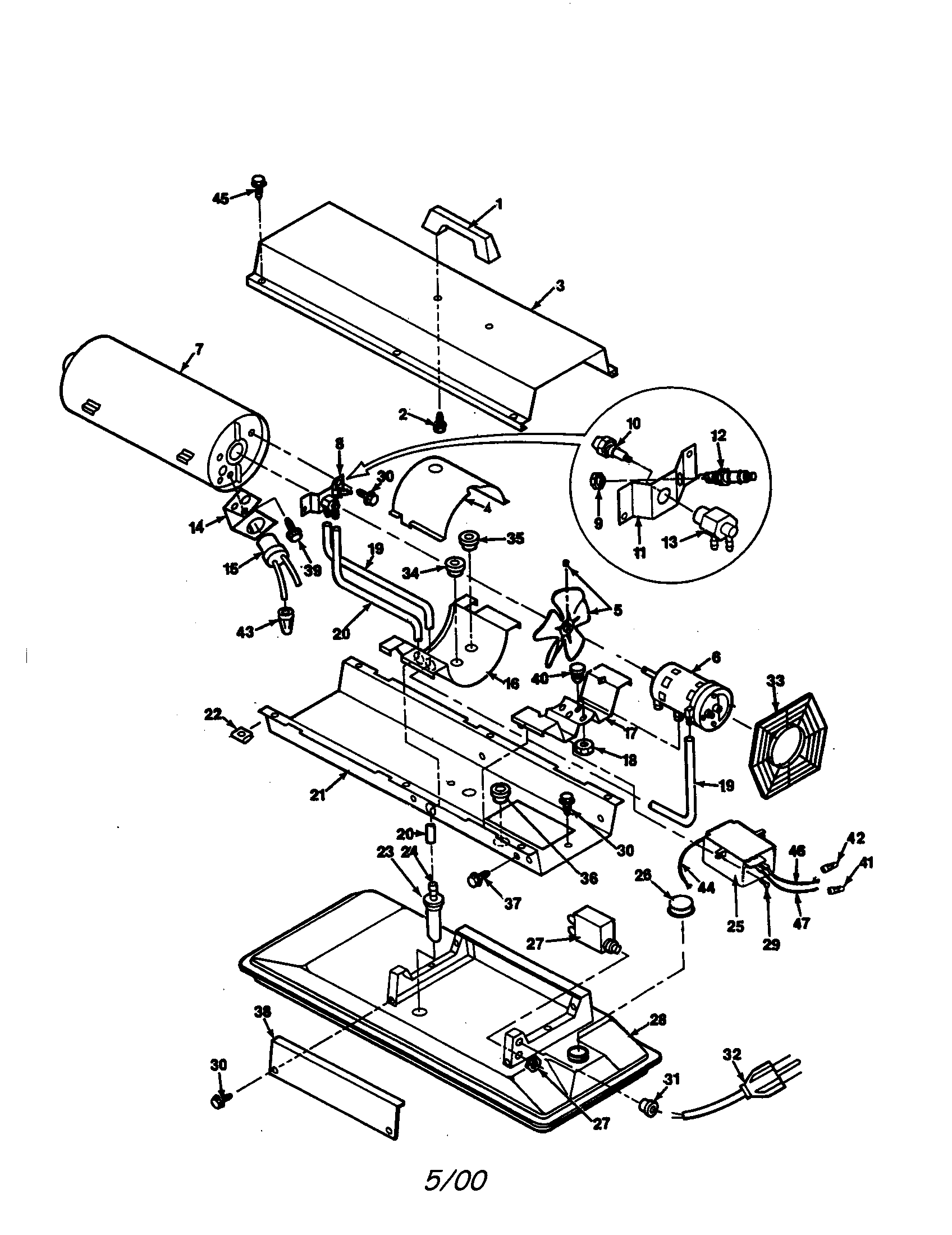 Burner assembly/combustion chamber