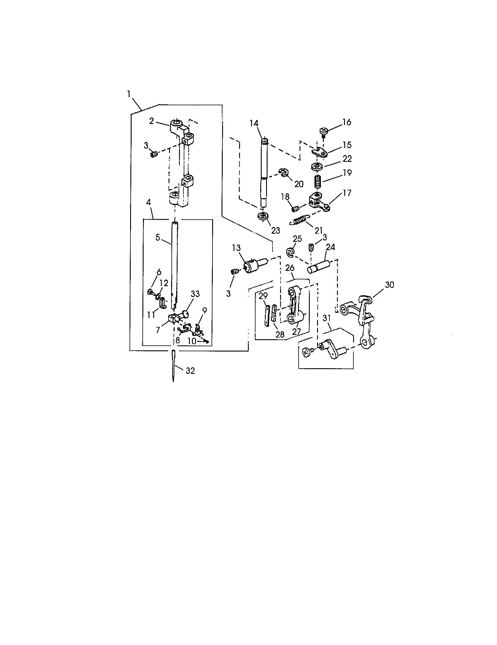 Needle bar supporter unit