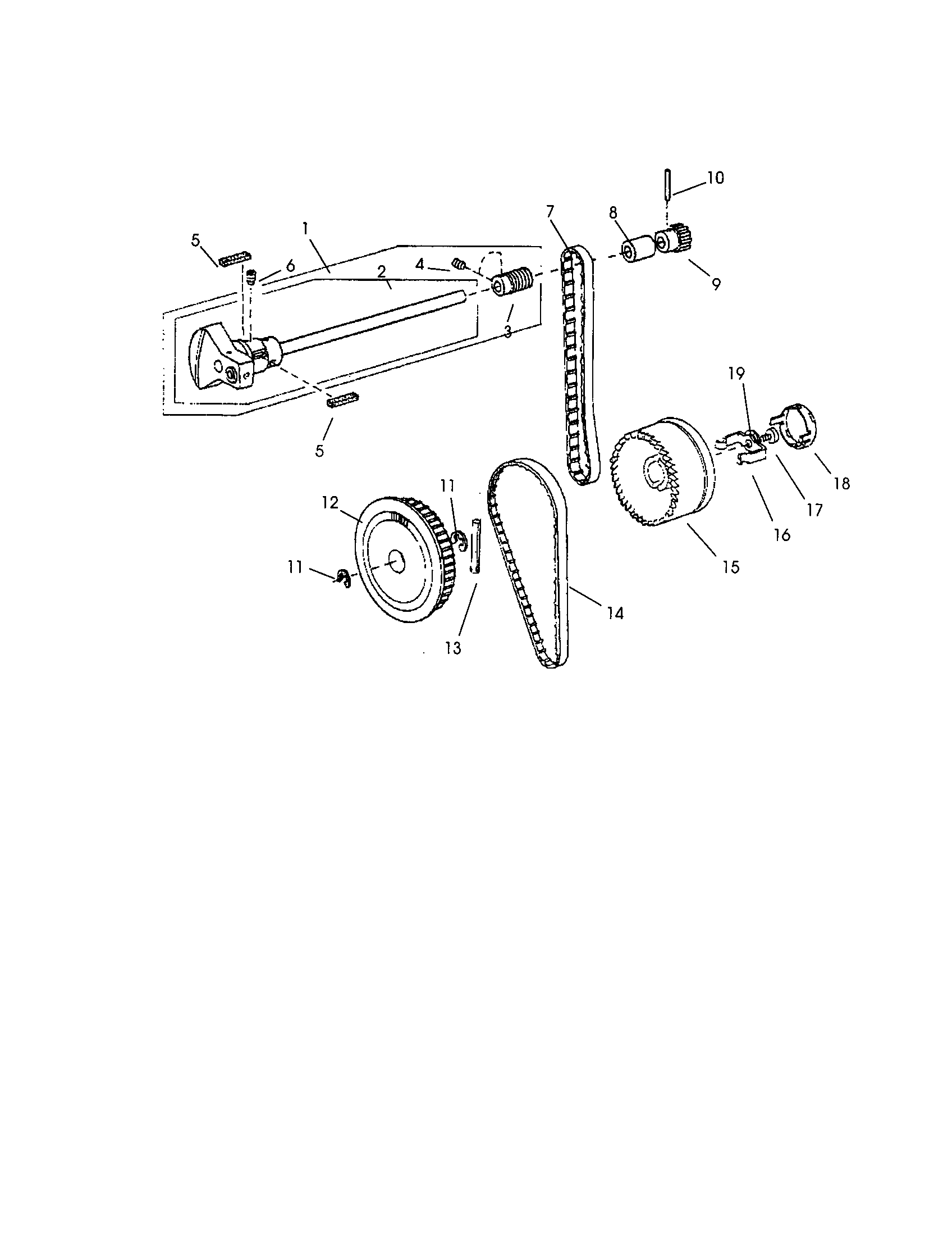 Upper shaft unit/timing belt