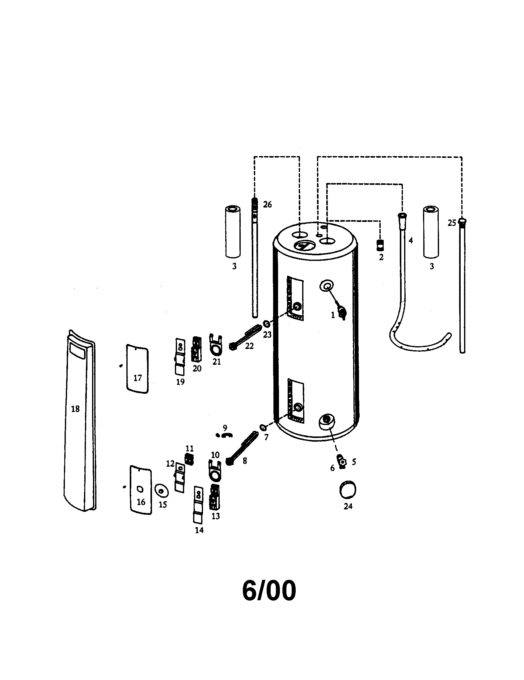 Electric water heater body