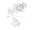 Amana ARRS6550E-P1143905NE oven door and storage drawer diagram
