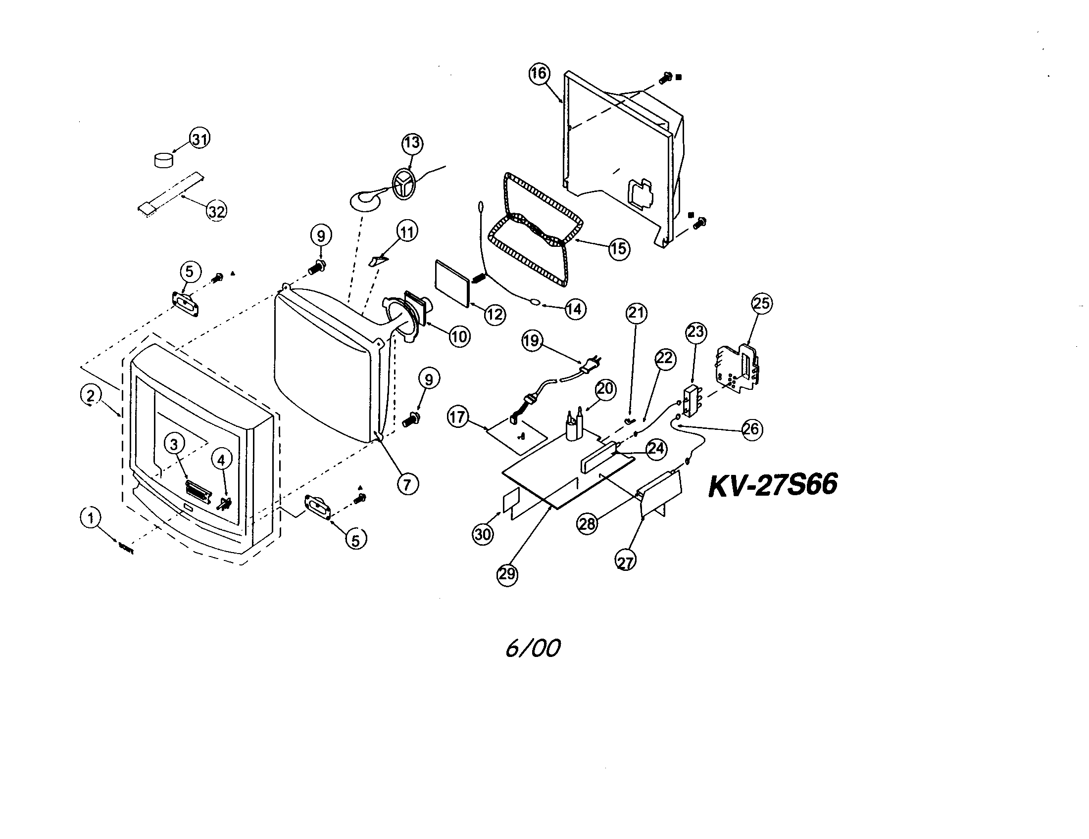 Front-rear cover/crt