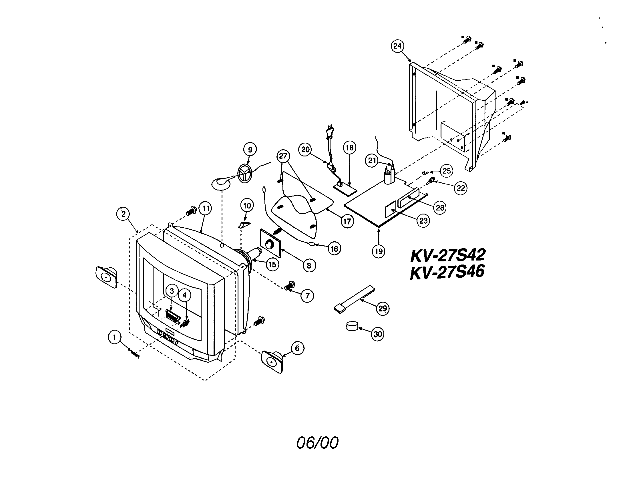 Front-rear cover/crt