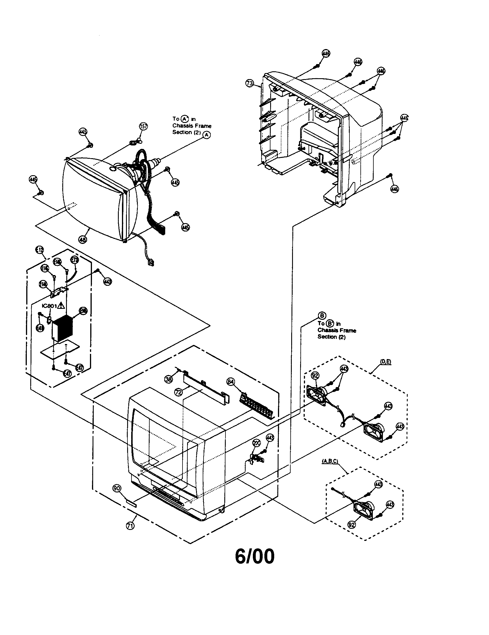 Front-rear housing/crt
