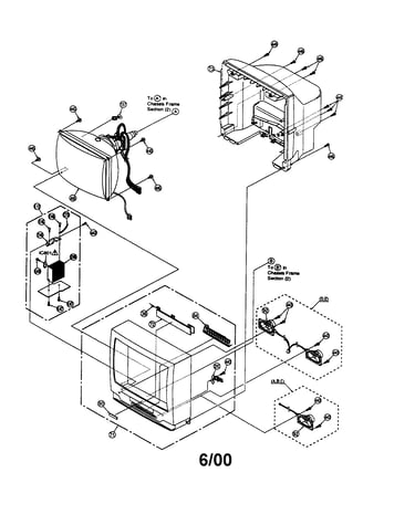 Front-rear housing/crt