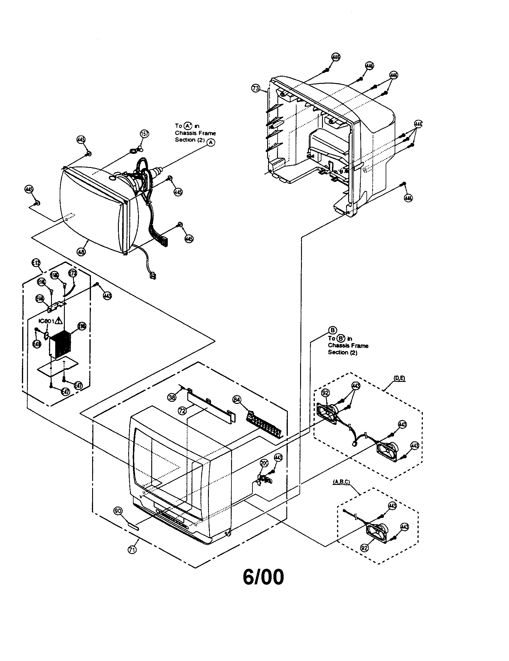 Front-rear housing/crt