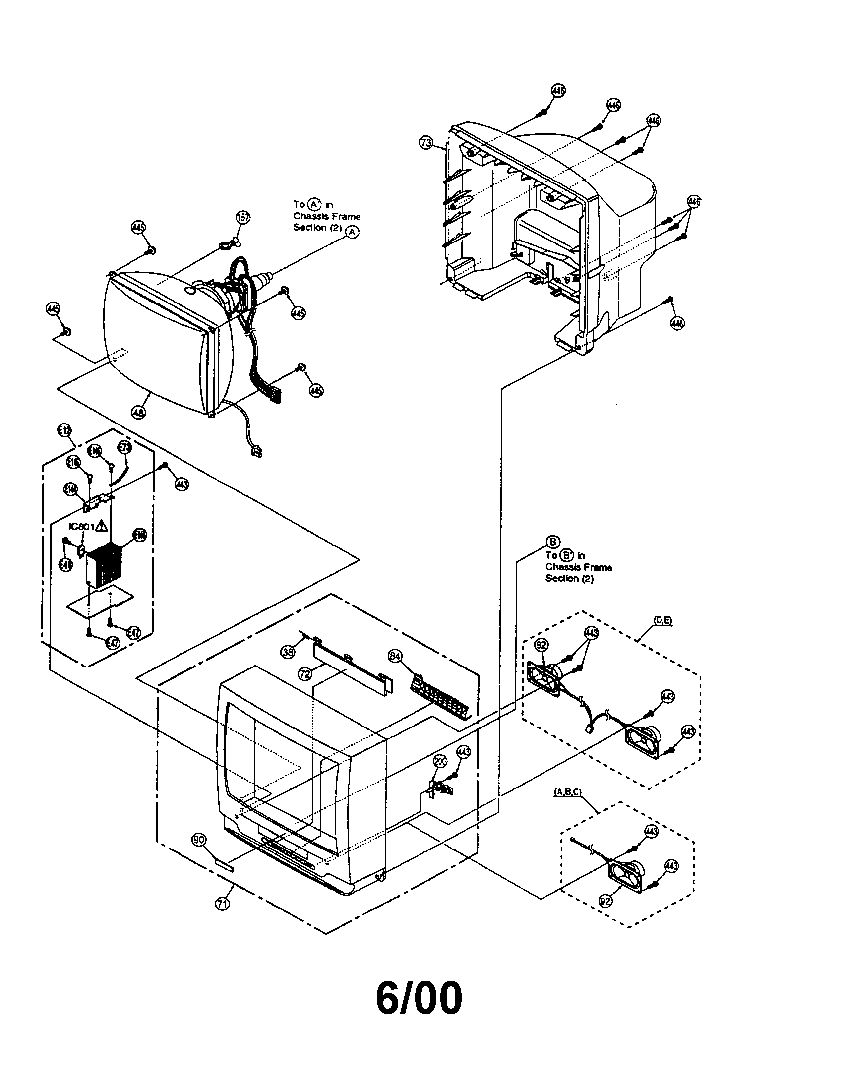 Front-rear housing/crt