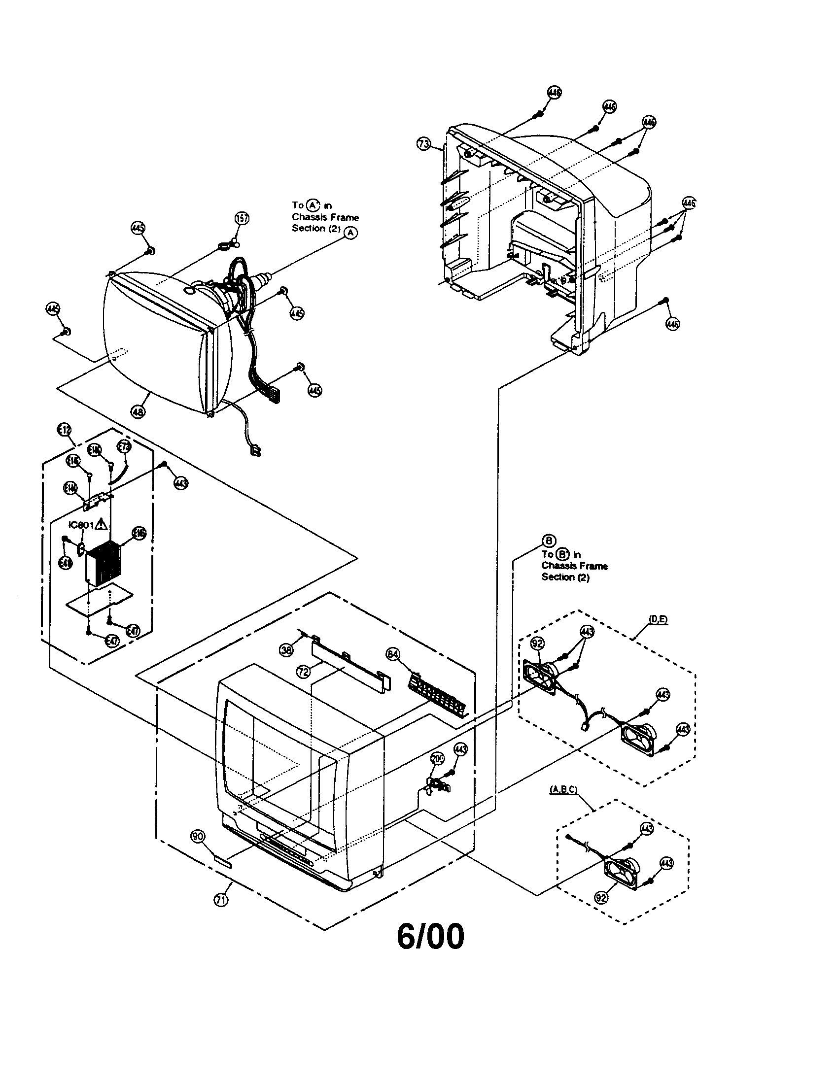 Front-rear housing/crt