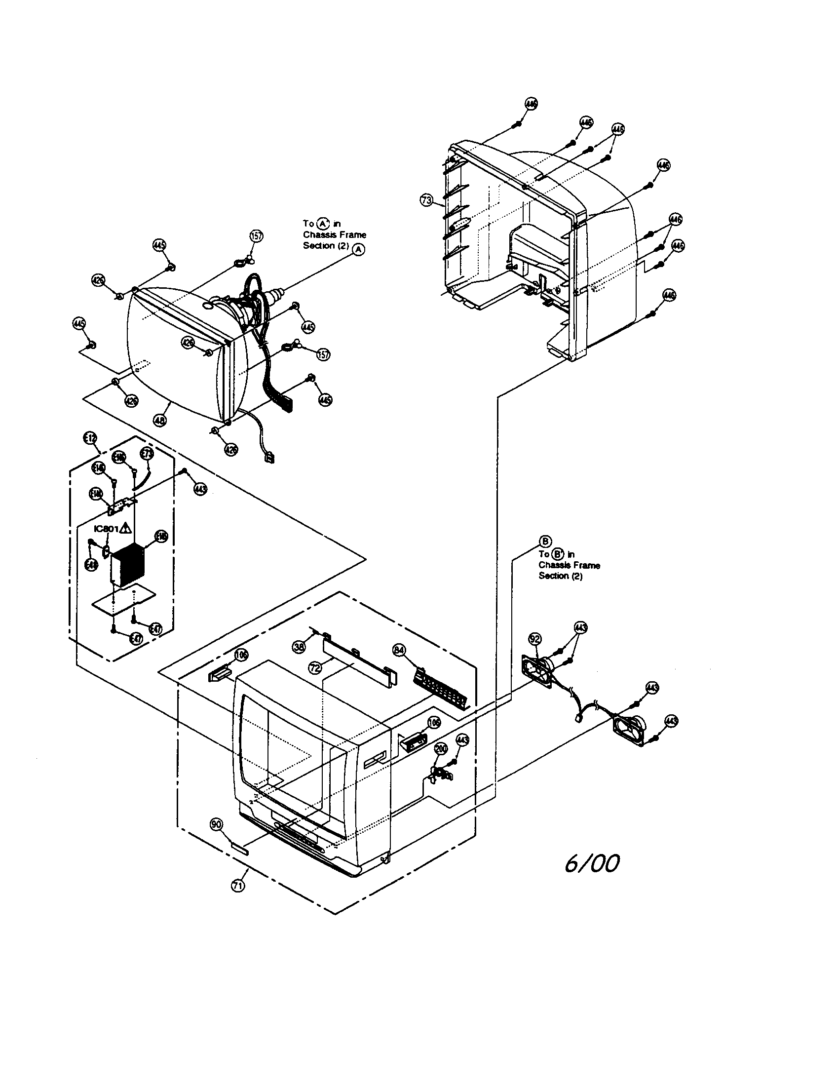 Front-rear housing/crt