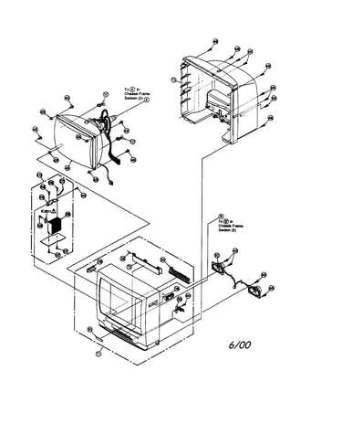 Front-rear housing/crt
