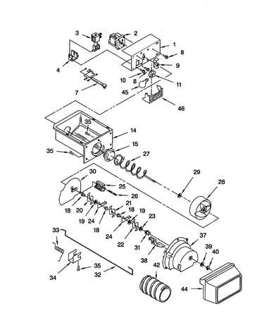 Motor and ice container