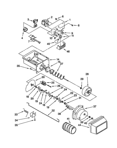 Motor and ice container