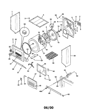 Upper cabinet/drum/heater