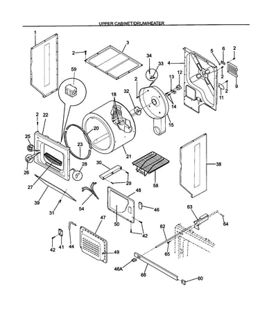 Upper cabinet/drum/heater
