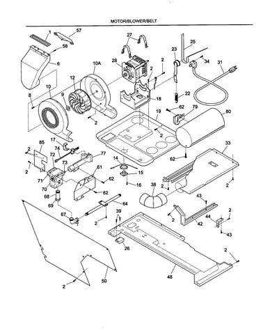 Motor/blower/belt