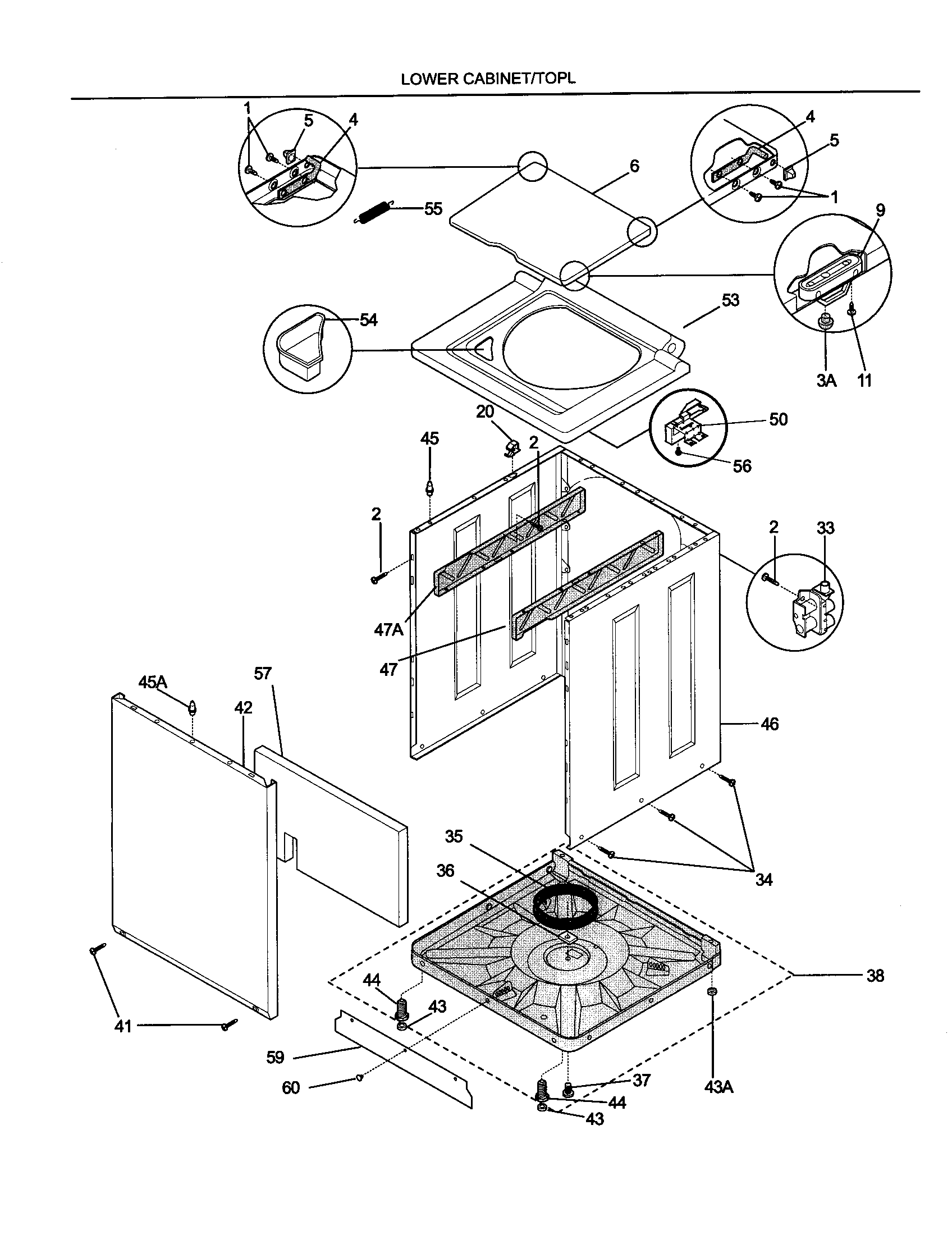Lower cabinet/top
