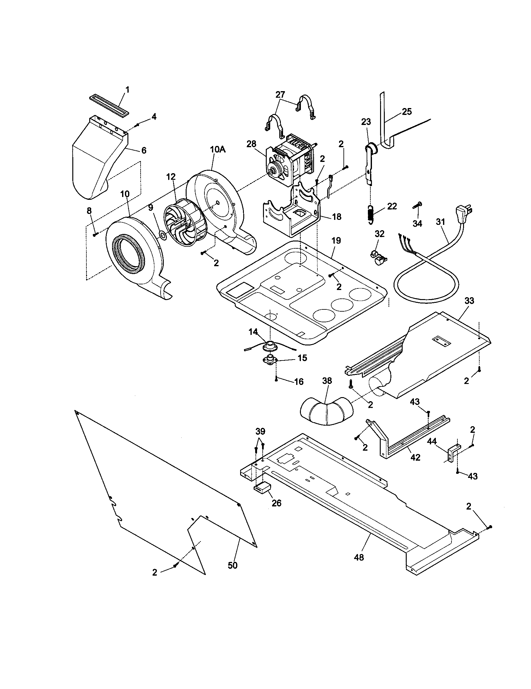 Motor/blower/belt