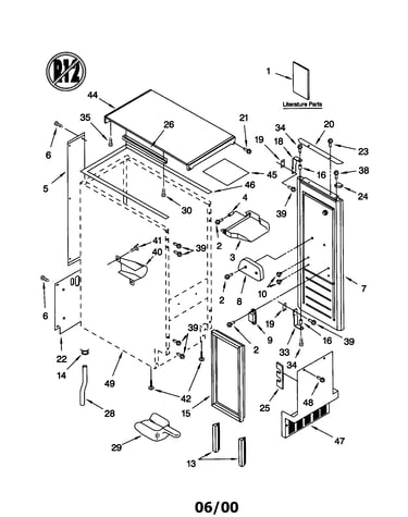 Cabinet liner and door