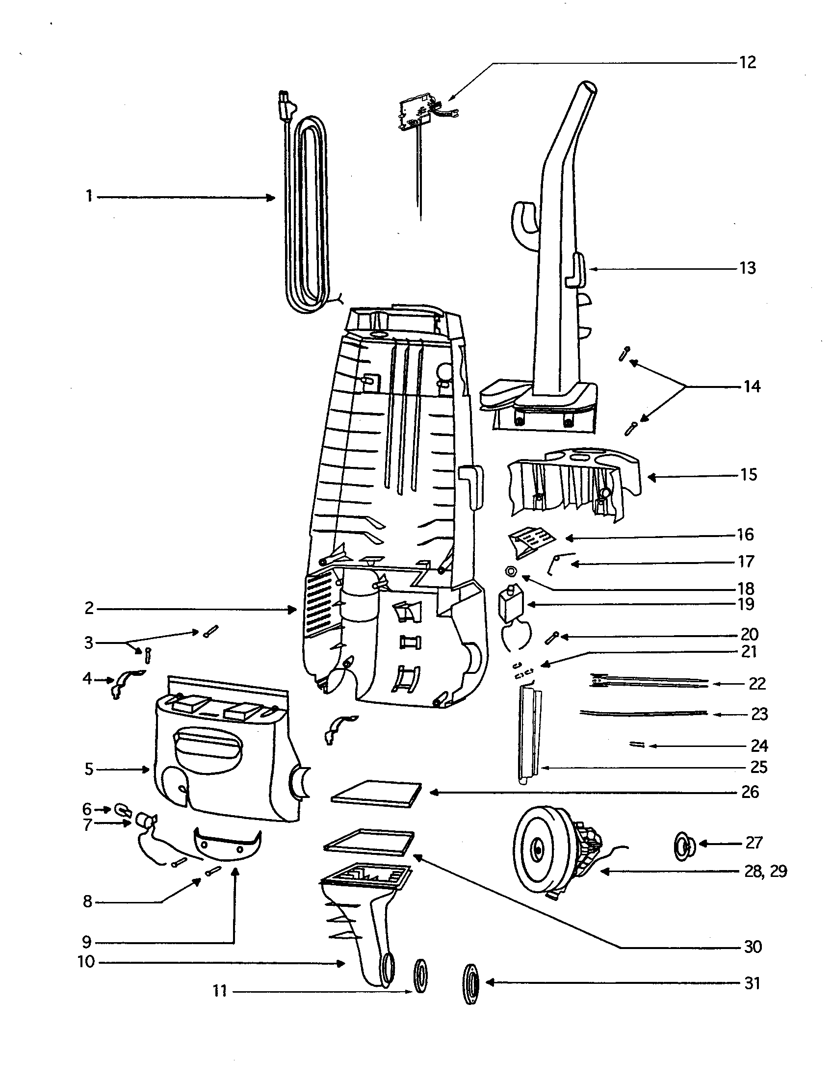 Upper handle/motor