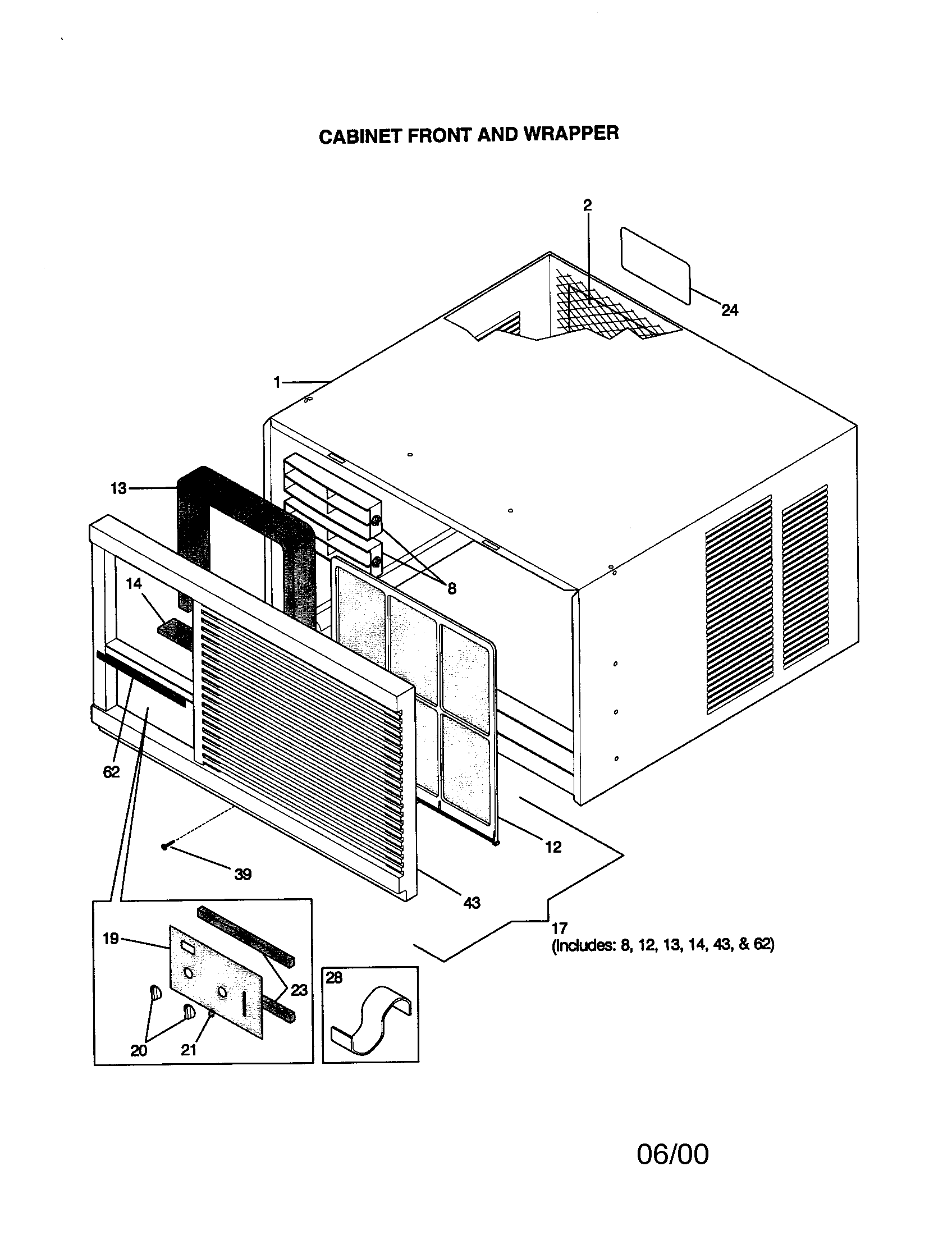 Cabinet front and wrapper