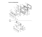 Amana ARTC712EWW-P1143815NWW oven door and storage drawer diagram
